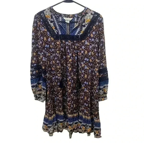 Sundance Simona Boho Floral Print Peasant Dress - Picture 2 of 5